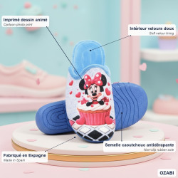 OZABI Pantoufles Mules Femme Fabriquées en Espagne, Photoprint Dessins Animés Mickey, Minnie, Snoopy, Stitch, Betty Boop, Semell