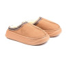 OZABI Pantoufles Mules Femme Hiver, Style Scandinave, Tige Suédine, Intérieur Fourré, Semelle Épaisse Caoutchouc Antidérapante