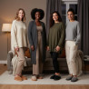 OZABI Pantoufles Mules Femme Hiver, Style Scandinave, Tige Suédine, Intérieur Fourré, Semelle Épaisse Caoutchouc Antidérapante