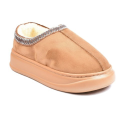 OZABI Pantoufles Chaussons Femme Hiver, Style Scandinave, Talon Fermé, Tige Suédine, Intérieur Fourré, Semelle Épaisse Antidérap