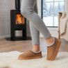 OZABI Pantoufles Chaussons Femme Hiver, Style Scandinave, Talon Fermé, Tige Suédine, Intérieur Fourré, Semelle Épaisse Antidérap