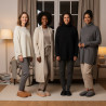 OZABI Pantoufles Chaussons Femme Hiver, Style Scandinave, Talon Fermé, Tige Suédine, Intérieur Fourré, Semelle Épaisse Antidérap
