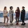 OZABI Pantoufles Femme Hiver Style Scandinave, Col Fausse Fourrure, Semelle Caoutchouc Rigide Crantée Intérieur et Extérieur