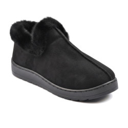 OZABI Pantoufles Femme Hiver Style Scandinave, Chausson Fermé Montant Cheville, Col Fausse Fourrure, Semelle Crantée Intérieur E