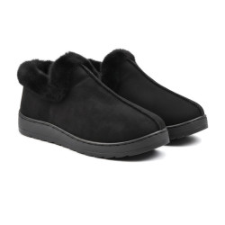 OZABI Pantoufles Femme Hiver Style Scandinave, Chausson Fermé Montant Cheville, Col Fausse Fourrure, Semelle Crantée Intérieur E