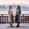 OZABI Pantoufles Femme Hiver Style Scandinave, Chausson Fermé Montant Cheville, Col Fausse Fourrure, Semelle Crantée Intérieur E