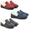 OZABI Pantoufles Charentaises Femme Hiver, Broderie Flocon, Tige Feutrine, Col Fourrure Synthétique, Semelle Amovible
