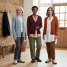 OZABI Pantoufles Charentaises Femme Hiver, Tige Feutrine Unie Chinée, Intérieur Fourré Bouclé, Semelle Amovible