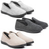 OZABI Pantoufles Charentaises Femme Hiver, Tige Feutrine Unie Chinée, Intérieur Fourré Bouclé, Semelle Amovible