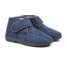 OZABI Pantoufles Charentaises Femme Hiver, Tige Haute Cheville, Feutrine Chinée, Fermeture Auto-Agrippante, Intérieur Fourré