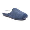 OZABI Pantoufles Mules Femme Hiver, Tige Feutrine Unie Chinée, Encolure Fausse Fourrure Blanche, Intérieur Feutrine, Semelle Cao