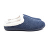 OZABI Pantoufles Mules Femme Hiver, Tige Feutrine Unie Chinée, Encolure Fausse Fourrure Blanche, Intérieur Feutrine, Semelle Cao