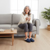 OZABI Pantoufles Mules Femme Hiver, Tige Feutrine Unie Chinée, Encolure Fausse Fourrure Blanche, Intérieur Feutrine, Semelle Cao