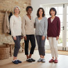OZABI Pantoufles Mules Femme Hiver, Tige Feutrine Unie Chinée, Encolure Fausse Fourrure Blanche, Intérieur Feutrine, Semelle Cao