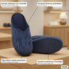 OZABI Pantoufles Mules Femme Unies, Tige Velours Côtelé Synthétique, Passepoil Fourrure Synthétique, Semelle Caoutchouc