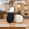 OZABI Pantoufles Mules Femme Unies, Tige Suédine Synthétique, Bordure Tressée Scandinave, Semelle Caoutchouc