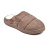 OZABI Pantoufles Mules Femme Unies, Suédine Synthétique Matelassée Effet Doudoune, Doublure Fourrure Synthétique