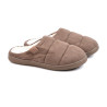 OZABI Pantoufles Mules Femme Unies, Suédine Synthétique Matelassée Effet Doudoune, Doublure Fourrure Synthétique