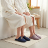 OZABI Pantoufles Ouvertes Femme Fantaisie, Pack de 2 Paires, Tige Textile Éponge Unie, Passepoil, Plaquette Love, Semelle Mousse