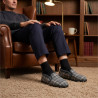 OZABI Pantoufles Charentaises Homme Hiver, Tige Textile à Carreaux, Intérieur Fourré, Élastiques de Maintien, Semelle Caoutchouc