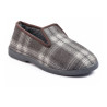 OZABI Pantoufles Charentaises Homme Fourrées, Tige Textile à Carreaux, Semelle Intérieure Amovible, Semelle Caoutchouc Antidérap