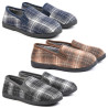 OZABI Pantoufles Charentaises Homme Fourrées, Tissage Géométrique Carreaux et Chevrons, Semelle Amovible, Semelle Caoutchouc