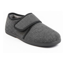 OZABI Pantoufles Charentaises Homme Fourrées, Fermeture Auto-Agrippante, Tige Textile Unie ou à Carreaux, Semelle Caoutchouc