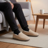 OZABI Pantoufles Chaussons Homme Fourrés, Tige Textile Côtelée ou Effet Fourrure, Semelle Caoutchouc Antidérapante