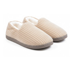 OZABI Pantoufles Chaussons Homme Fourrés, Tige Textile Côtelée ou Effet Fourrure, Semelle Caoutchouc Antidérapante