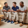 OZABI Pantoufles Ouvertes Homme Antidérapantes, Style Sport Fantaisie, Intérieur Textile Doux, Semelle Caoutchouc
