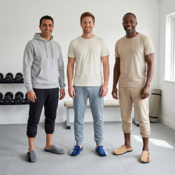 OZABI Pantoufles Ouvertes Homme Antidérapantes, Style Sport Fantaisie, Intérieur Textile Doux, Semelle Caoutchouc