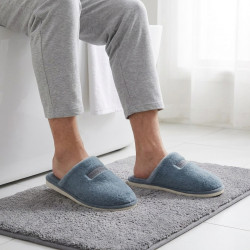 OZABI Pantoufles Ouvertes Homme Antidérapantes, Message Humoristique Brodé ou Tissé, Fourrure Synthétique Éponge