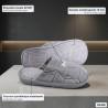 OZABI Pantoufles Ouvertes Homme Antidérapantes, Style Sport Brodé, Tige Fourrure Synthétique Matelassée, Semelle Caoutchouc Rigi