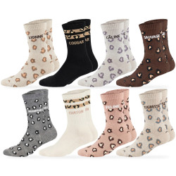 OZABI Chaussettes Femme Message Humoristique Fantaisie Lot de 8 Paires (Pack) - Gamme P'tits mots d'Amour, Coton Mélangé