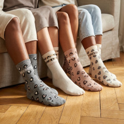 OZABI Chaussettes Femme Message Humoristique Fantaisie Lot de 8 Paires (Pack) - Gamme P'tits mots d'Amour, Coton Mélangé