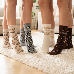 OZABI Chaussettes Femme Message Humoristique Fantaisie Lot de 8 Paires (Pack) - Gamme P'tits mots d'Amour, Coton Mélangé