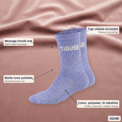 OZABI Chaussettes Femme Lurex Message Humoristique Lot de 15 Paires Assorties (Pack Avantageux) - Gamme P'tits mots d'Amour
