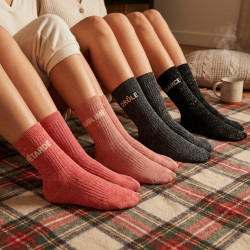OZABI Chaussettes Femme Lurex Message Humoristique Lot de 15 Paires Assorties (Pack Avantageux) - Gamme P'tits mots d'Amour