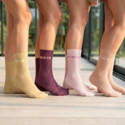 OZABI Chaussettes Femme Lurex Message Humoristique Lot de 15 Paires Assorties (Pack Avantageux) - Gamme P'tits mots d'Amour
