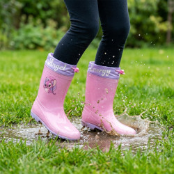 OZABI Bottes de Pluie Enfant Licence Dessins Animés - Imperméables, Semelle Antidérapante, Lien de Serrage au Col, Doublure Poly