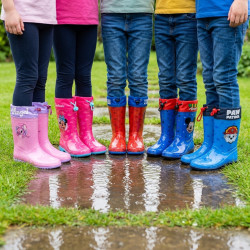 OZABI Bottes de Pluie Enfant Licence Dessins Animés - Imperméables, Semelle Antidérapante, Lien de Serrage au Col, Doublure Poly
