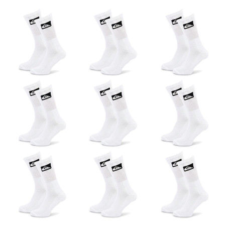 Quiksilver Pack de Chaussettes Homme Crew - Lot 9 Paires Sport Cushioned, Semelle Bouclette, Tige Mi-mollet, Coton
