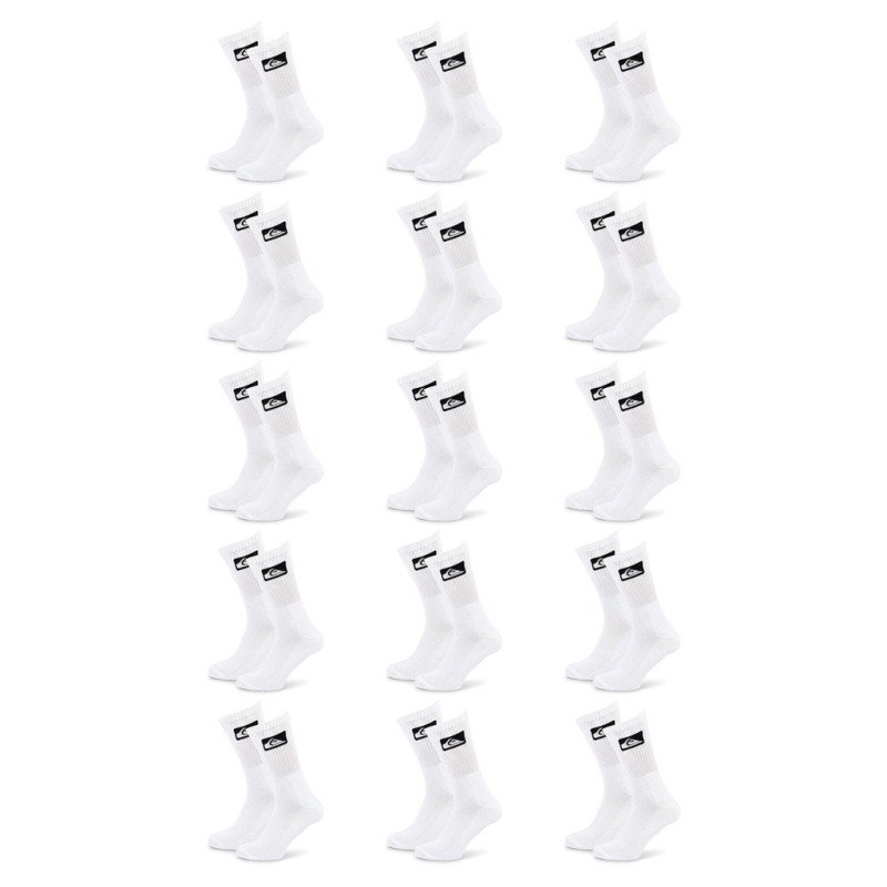 Quiksilver Pack de Chaussettes Homme Crew - Lot 15 Paires Sport Cushioned, Semelle Bouclette, Tige Mi-mollet, Coton
