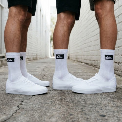 Quiksilver Pack de Chaussettes Homme Crew - Lot 15 Paires Sport Cushioned, Semelle Bouclette, Tige Mi-mollet, Coton