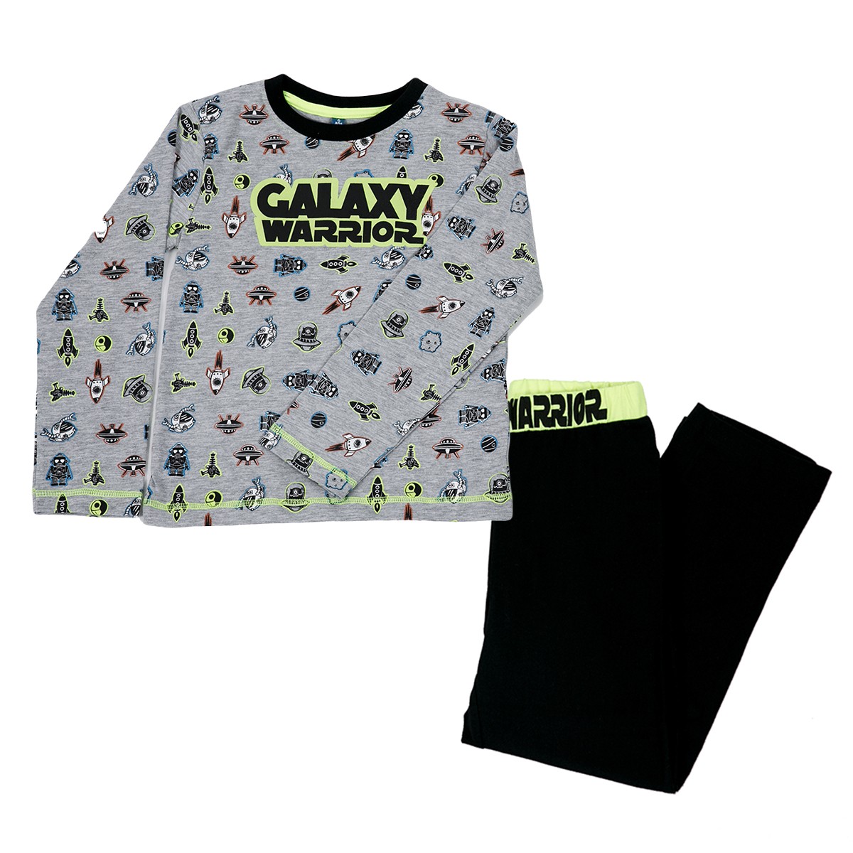 Pyjama Long Garçon 100% Coton Doux - Chemise Noire Welcome To Hell & Pantalon Noir | Vêtements Enfant Confortables