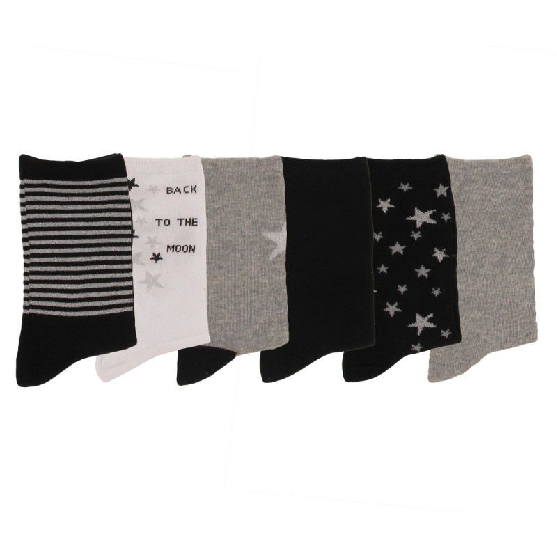 Chaussettes fille à paillettes lot de 6