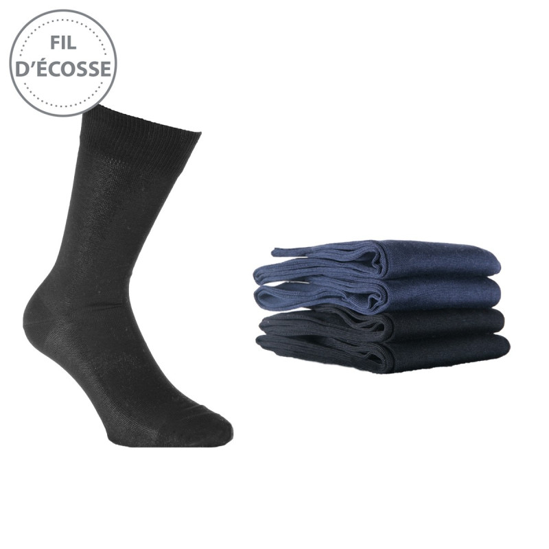Chaussettes fil d'écosse homme lot de 4