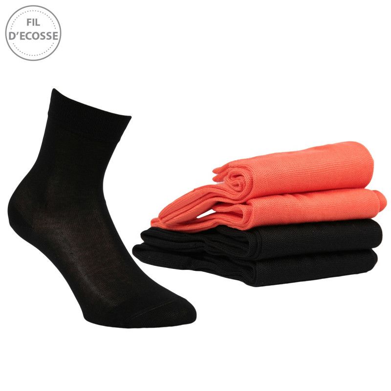 Chaussettes Femme Fil Ecosse Lot de 4