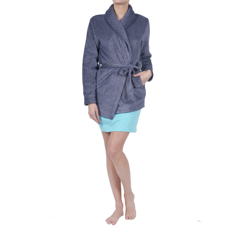Peignoir éponge court femme